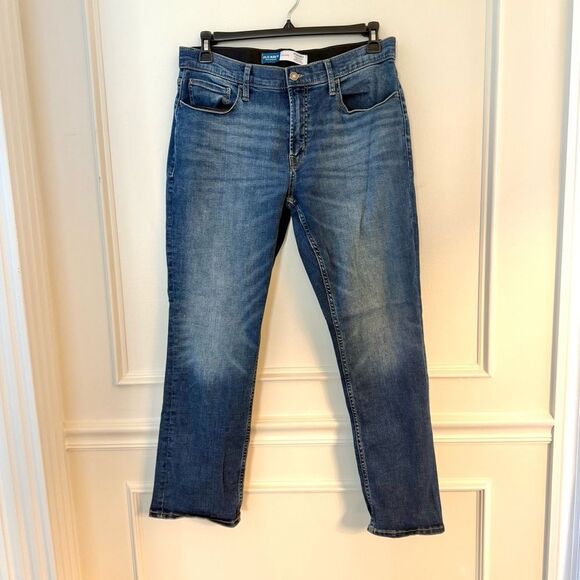 Men’s Old Navy 360 Stretch Denim Straight Leg‎ Jeans in Medium Wash - Picture 5 of 12